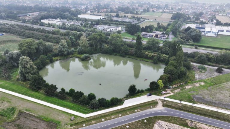 Bathymétrie etang vue aerienne