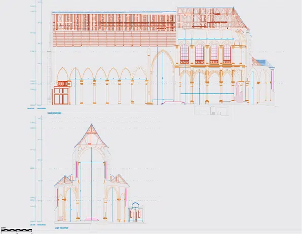 plan de coupe relevé en lasergrammétrie