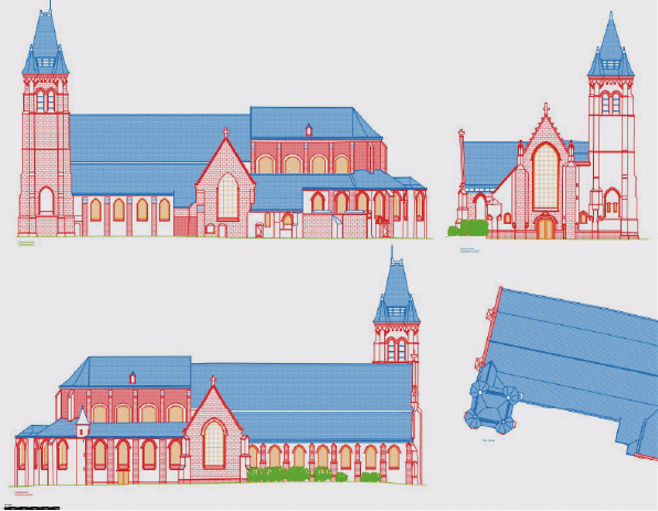 plan de façades relevé en photogrammétrie