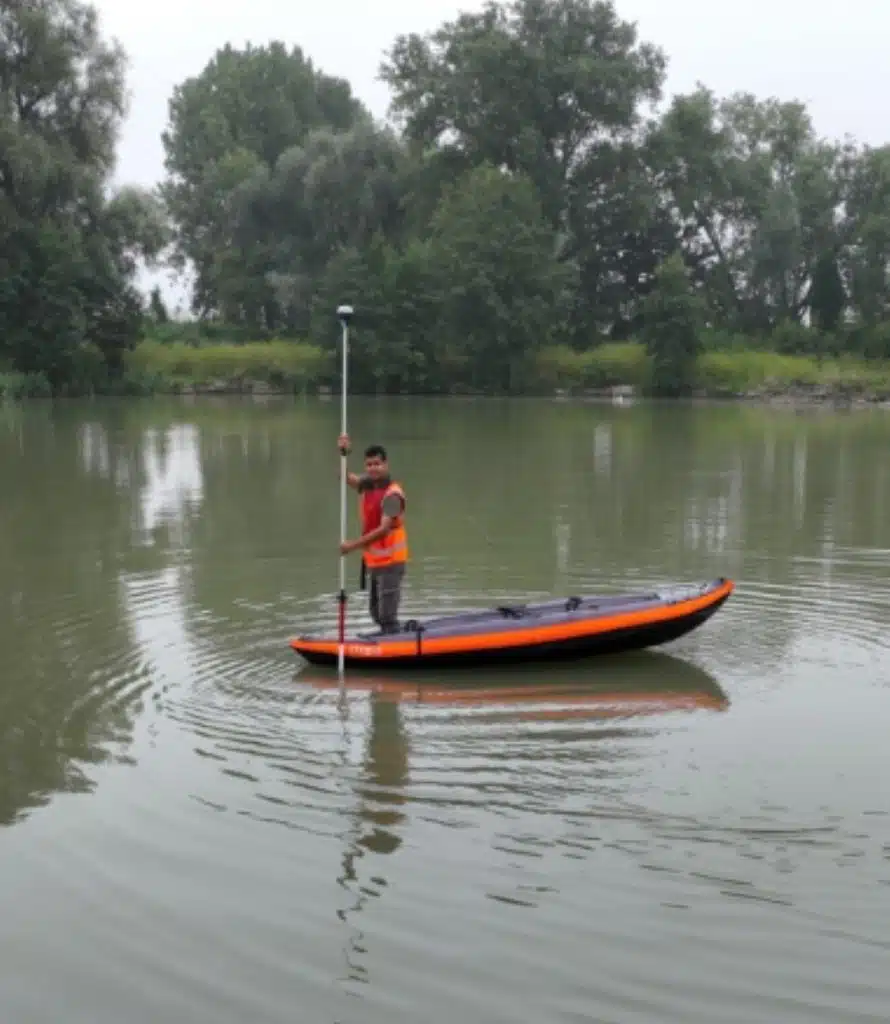 relevé bathymétrique perche gnss rtk
