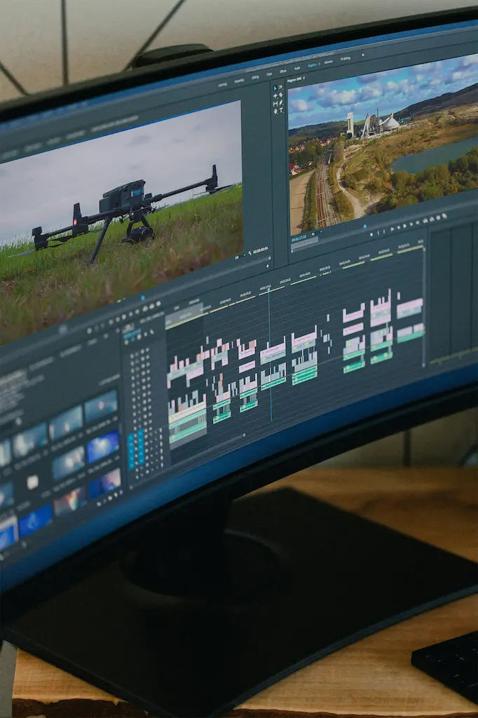 Interface de montage d'une vidéo drone