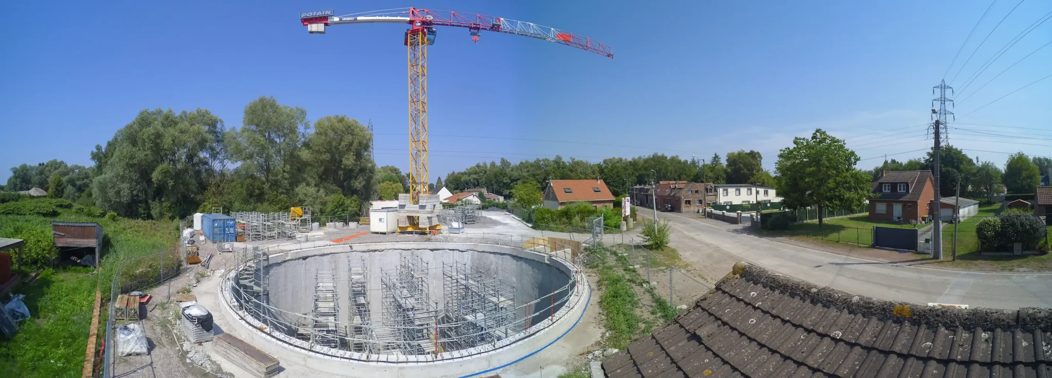 Prise de vue à 220 degrés d'un chantier par caméra timelapse