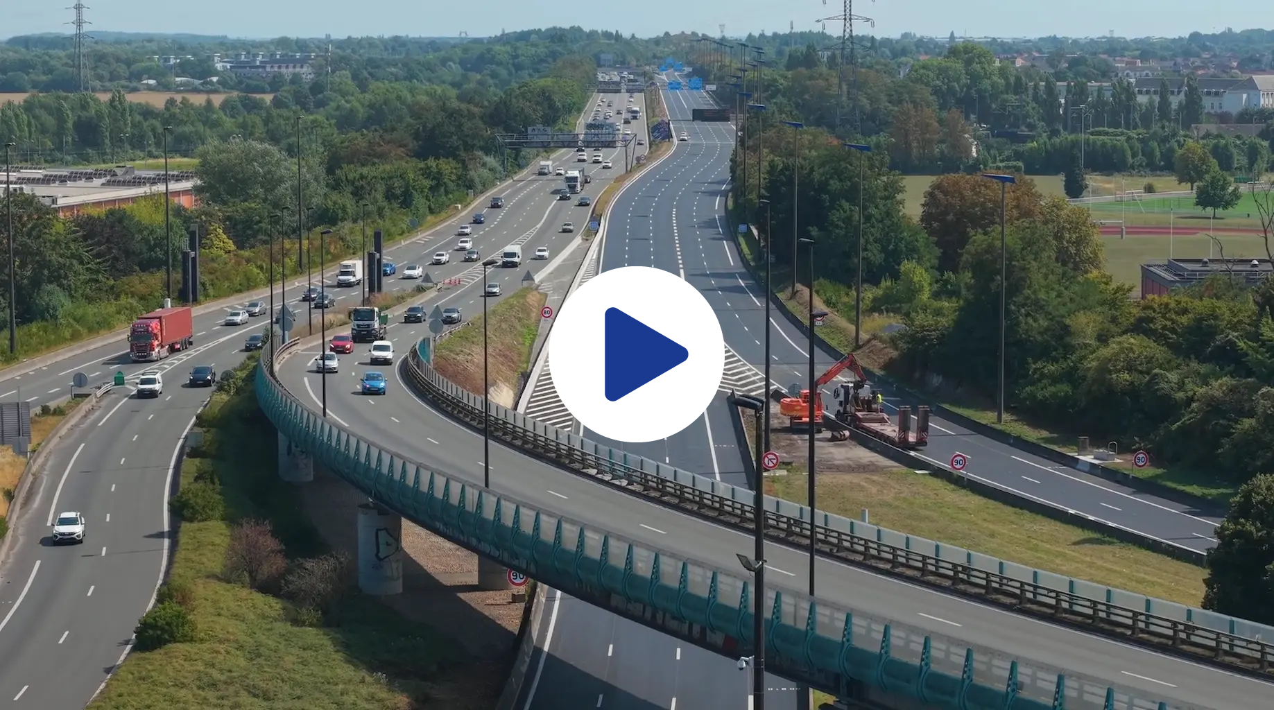 Vidéo timelapse du chantier de l'autoroute A1 réalisée par Air Scanner